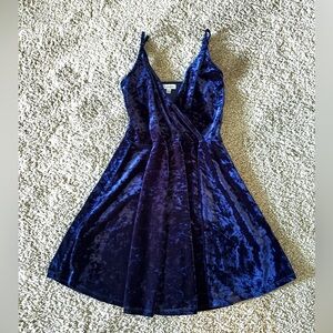 Blue Velvet Skater Dress